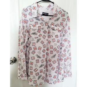 Karl Lagerfeld Paris Button Down Collar Blouse